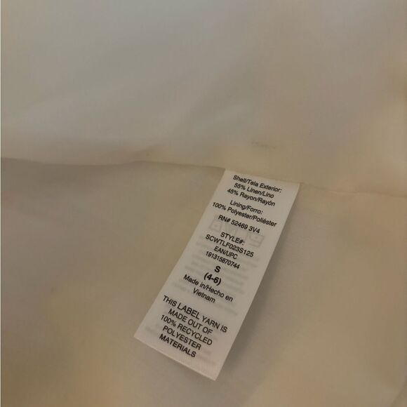 Scoop Longline Linen Blend Vest Sz Small Winter white - Picture 4 of 6